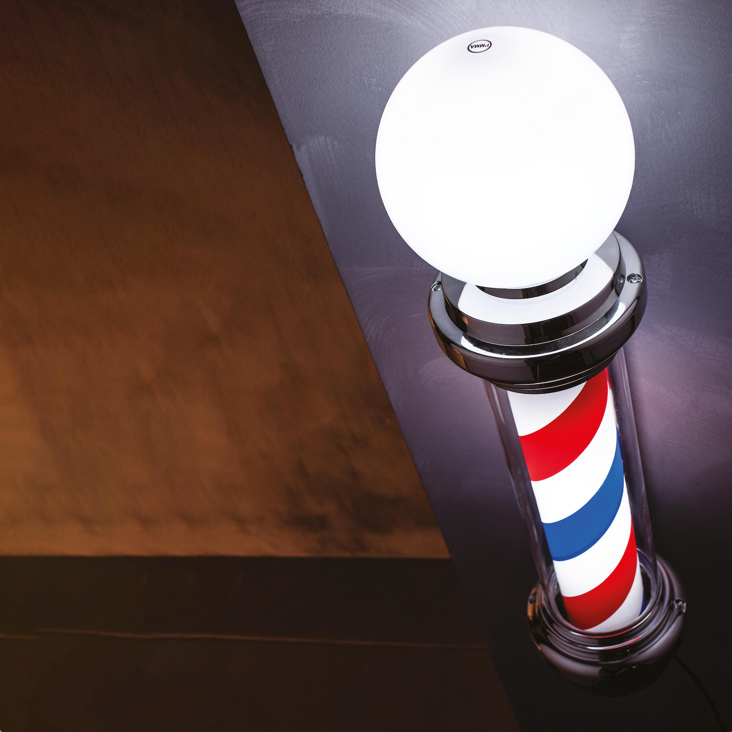 BARBER LUX - Insegna luminosa da barbiere con lampada