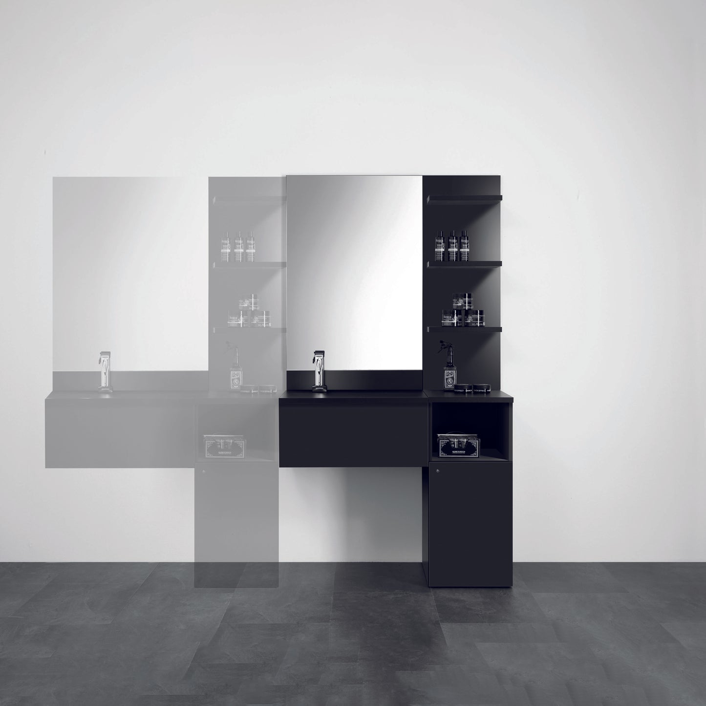 BARBER STATION LIGHT - Mobile da barbiere laminato