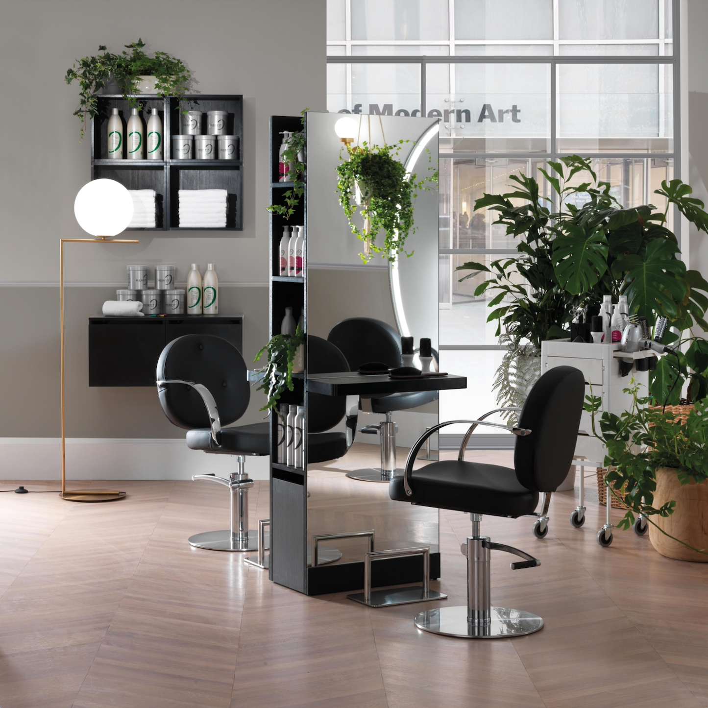 LUCE DUO - Specchiera bifacciale con mensole