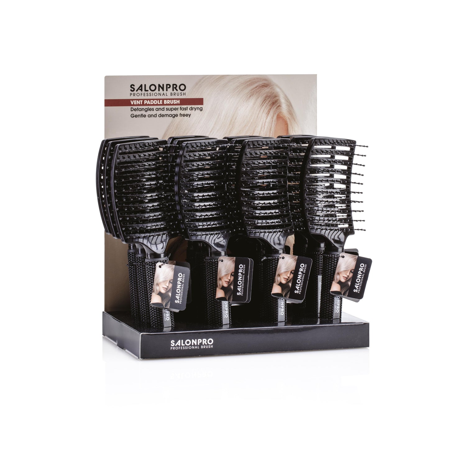 VENT PADDLE BRUSH - Set 12 spazzole districanti in nylon