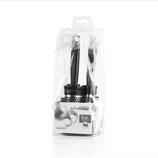 ALPHA THERM - Kit of 4 black thermal brushes 