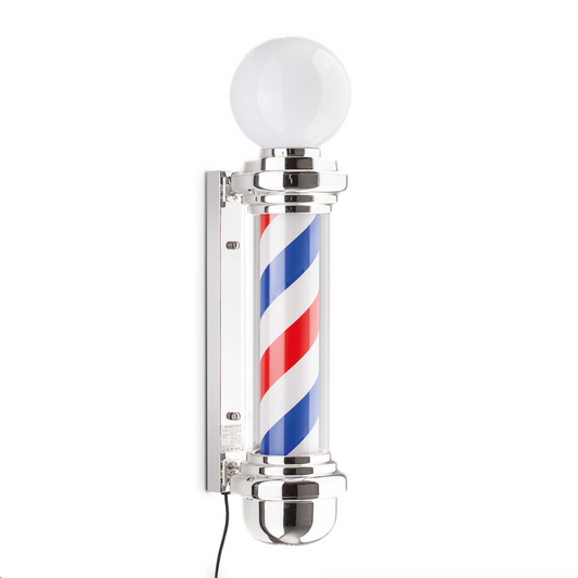 BARBER LUX - Insegna luminosa da barbiere con lampada