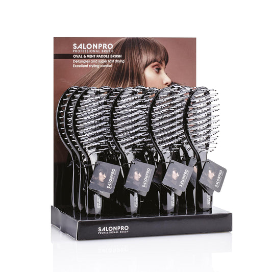 OVAL & VENT PADDLE BRUSH - Set 12 spazzole districanti in nylon