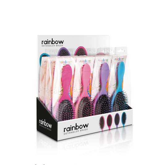RAINBOW - Espositore da 12 spazzole districanti assortite