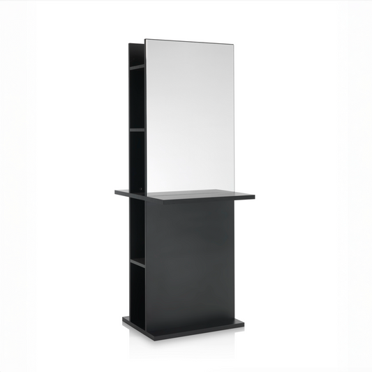 TOTEM - Specchiera bifacciale con mensole