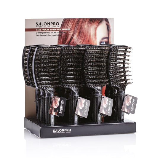 VENT PADDLE BRUSH MIX BRISTLES - Espositore 12 spazzole districanti