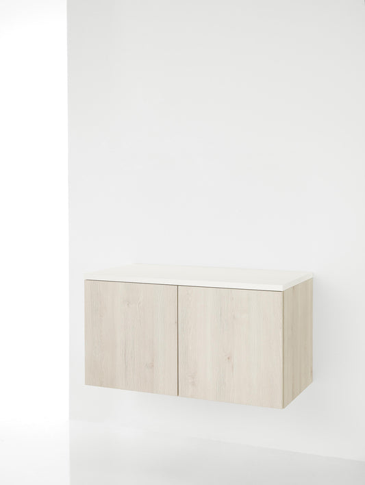 Mobile di servizio sospeso Larice naturale e laminato bianco VOLO NATURAL